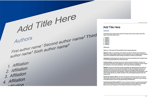 Scoping Review screen template example